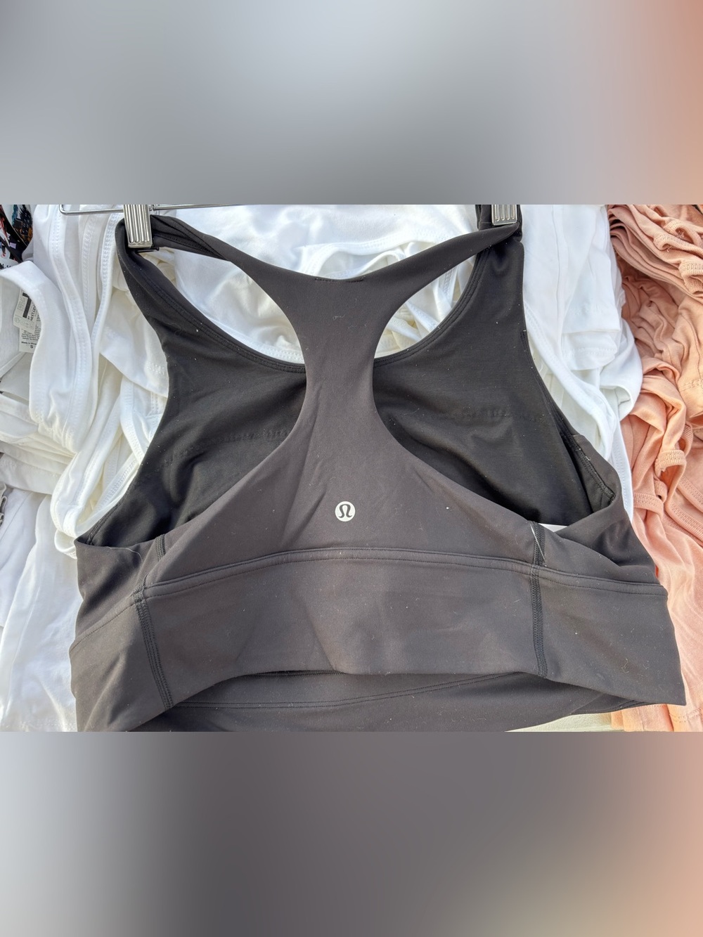 lululemon athletica Black Racerback Logo Sports Bra